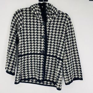 A. IDA Made in Italy Houndstooth Wool Cardigan